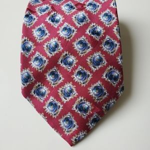David Lawrence red/blue 100% silk tie